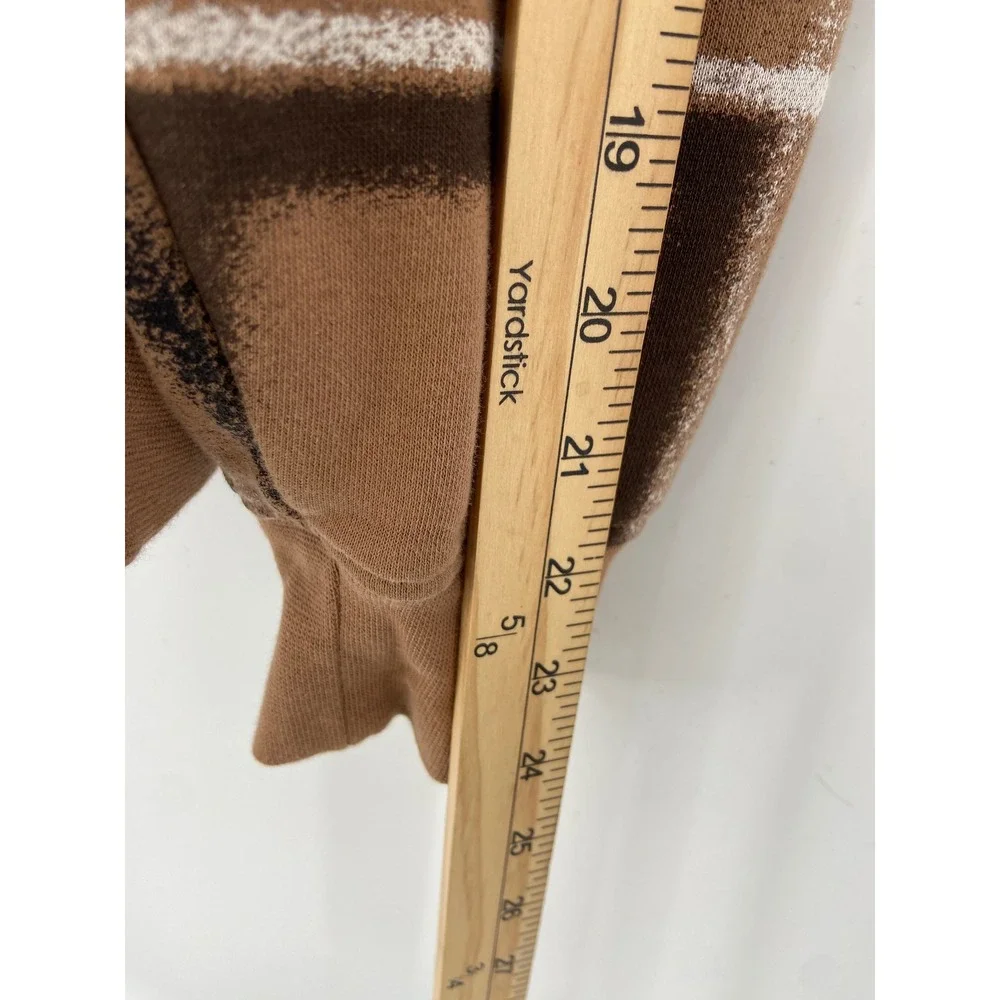 Jordan Hoodie Mens Medium Brown Plaid Essentials Fleece Jumpman Basketball